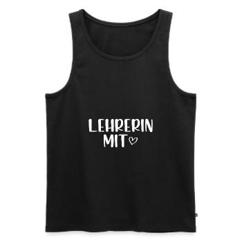 Lehrerin mit Herz - Männer Premium Bio Tank Top - Schwarz - Vorne - Michal (187cm)