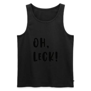 Oh, Leck! Trierer Plattdeutsch Lustig - Männer Premium Bio Tank Top - Schwarz - Vorne - Michal (187cm)
