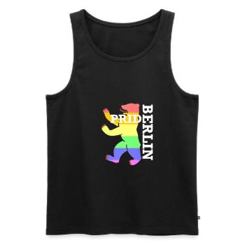 LGBT Berlin Pride Bear - Men's Premium Organic Tank Top - black - Front - AI Model Male 178 light (178cm)