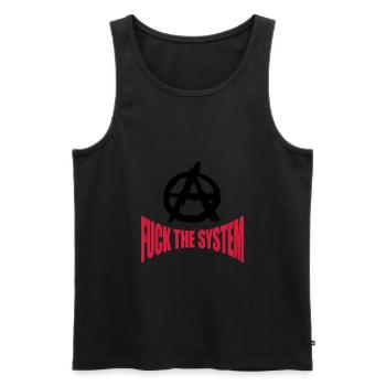 Fuck the system anarchy - Men's Premium Organic Tank Top - black - Front - AI Model Male 178 light (178cm)
