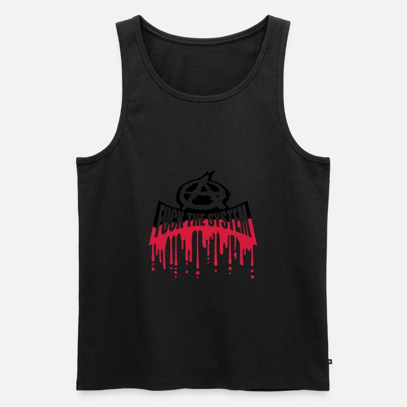 Blut fuck the system - Männer Premium Bio Tank Top - Schwarz