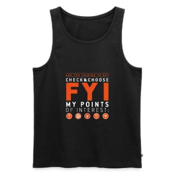 Let's talk about ... drinks - Men's Premium Organic Tank Top - black - Front - AI Model Male 178 light (178cm)