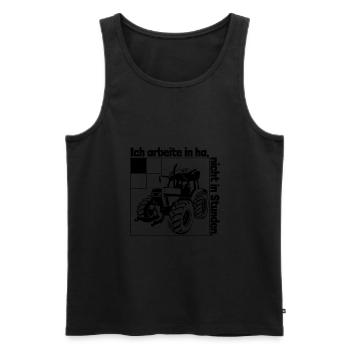Ich arbeite in Hektar - Lohnarbeit - Bauer - Land - Männer Premium Bio Tank Top - Schwarz - Vorne - Michal (187cm)