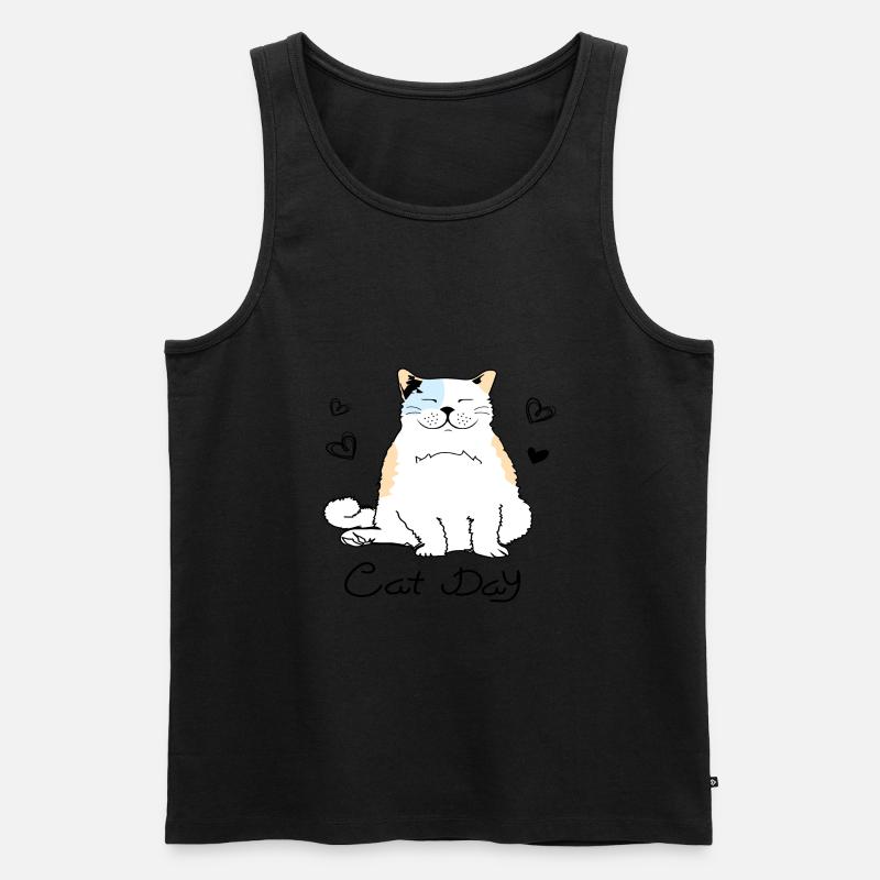 Cat Day - Männer Premium Bio Tank Top - Schwarz