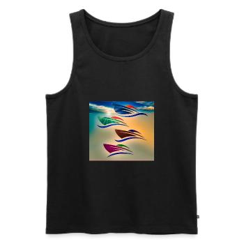 towards the night - Men's Premium Organic Tank Top - black - Front - Michal (187cm)
