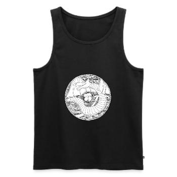 bouclier dragon - Débardeur bio Premium Homme - noir - Devant - Michal (187cm)