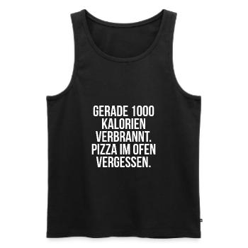 Gerade Kalorien verbrannt Pizza im Ofen vergessen - Männer Premium Bio Tank Top - Schwarz - Vorne - Michal (187cm)