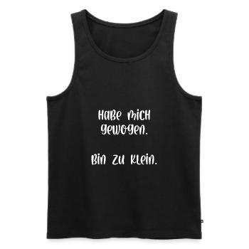 Habe mich gewogen bin zu klein - Männer Premium Bio Tank Top - Schwarz - Vorne - AI Model Male 178 light (178cm)
