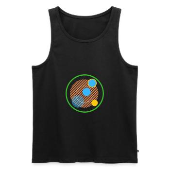 cercles planètes abstrait formes - Débardeur bio Premium Homme - noir - Devant - AI Model Male 178 light (178cm)