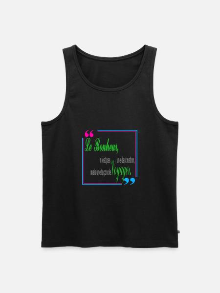 Citation bonheur - Débardeur bio Premium Homme - noir