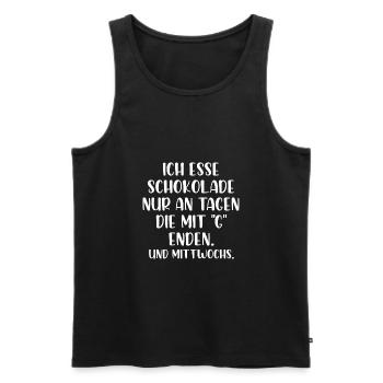 Ich esse Schokolade nur an Tagen die mit G enden - Männer Premium Bio Tank Top - Schwarz - Vorne - Michal (187cm)