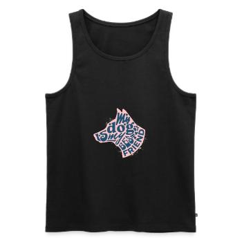 My Dog is My Best Friend - Men's Premium Organic Tank Top - black - Front - AI Model Male 178 light (178cm)