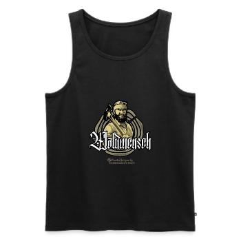 Holzfaller T-Shirt Design Waldmensch - Männer Premium Bio Tank Top - Schwarz - Vorne - AI Model Male 178 light (178cm)