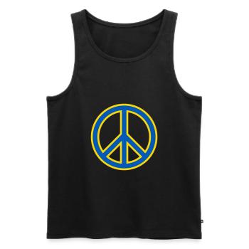 Ukraine Peace / Frieden Symbol mit Rand - Vektor - Männer Premium Bio Tank Top - Schwarz - Vorne - AI Model Male 178 light (178cm)