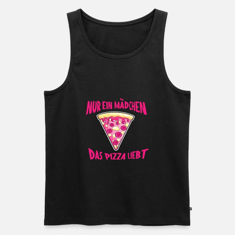 Nur ein Mنdchen, das Pizza liebt - Débardeur bio Premium Homme - noir