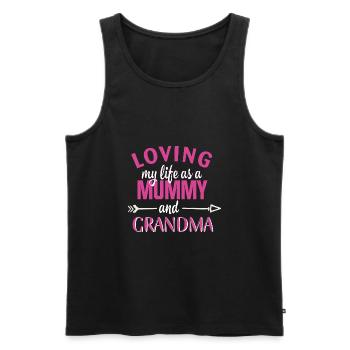 Ich liebe mein Leben als Mutter und Großmutter. - Männer Premium Bio Tank Top - Schwarz - Vorne - AI Model Male 178 light (178cm)