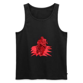Adventure Bike curve red - Men's Premium Organic Tank Top - black - Front - Michal (187cm)