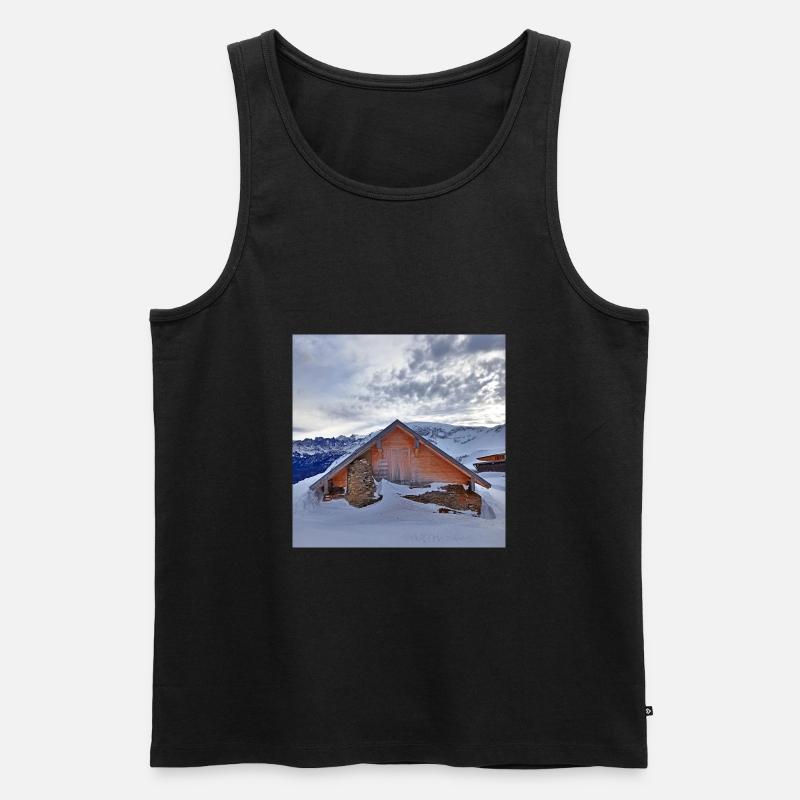Berghütte - Männer Premium Bio Tank Top - Schwarz