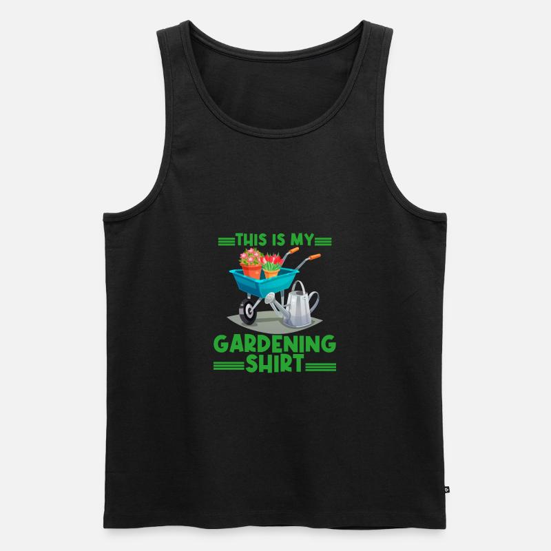 Das ist mein Gartenhemd - Gartengärtner - Männer Premium Bio Tank Top - Schwarz
