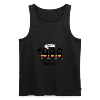 Born in 1986 - Men's Premium Organic Tank Top - black - Front - Michal (187cm)