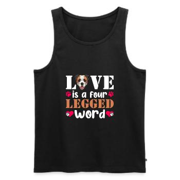 Amerikanische Bulldogge Liebe Vierbeiniges Wort - Männer Premium Bio Tank Top - Schwarz - Vorne - Michal (187cm)