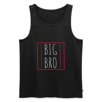 Umrandung Big Bro Logo - Männer Premium Bio Tank Top - Schwarz - Vorne - Michal (187cm)