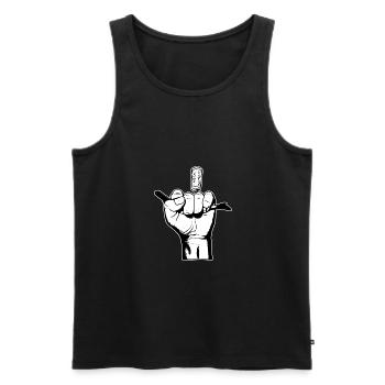 Le Bad boy en noir et blanc - Débardeur bio Premium Homme - noir - Devant - AI Model Male 178 light (178cm)