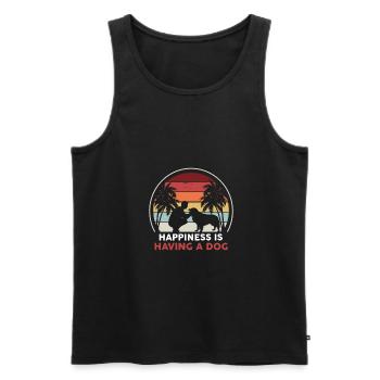 Happiness is having a dog - gift dogs dog - Men's Premium Organic Tank Top - black - Front - Michal (187cm)