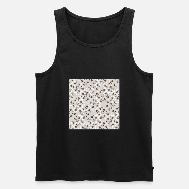 Dogs Bones And Paws pattern - Men's Premium Organic Tank Top - black