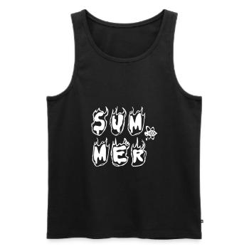 Simple text design - Men's Premium Organic Tank Top - black - Front - AI Model Male 178 light (178cm)