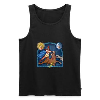 Mithras Mysterium - Männer Premium Bio Tank Top - Schwarz - Vorne - AI Model Male 178 light (178cm)