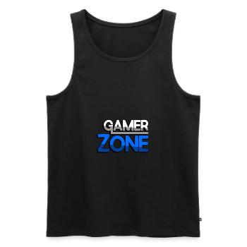 GAMER ZONE (Blau) - Gaming - Männer Premium Bio Tank Top - Schwarz - Vorne - Michal (187cm)