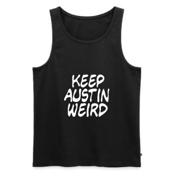 Keep Austin Weird - Männer Premium Bio Tank Top - Schwarz - Vorne - AI Model Male 178 light (178cm)