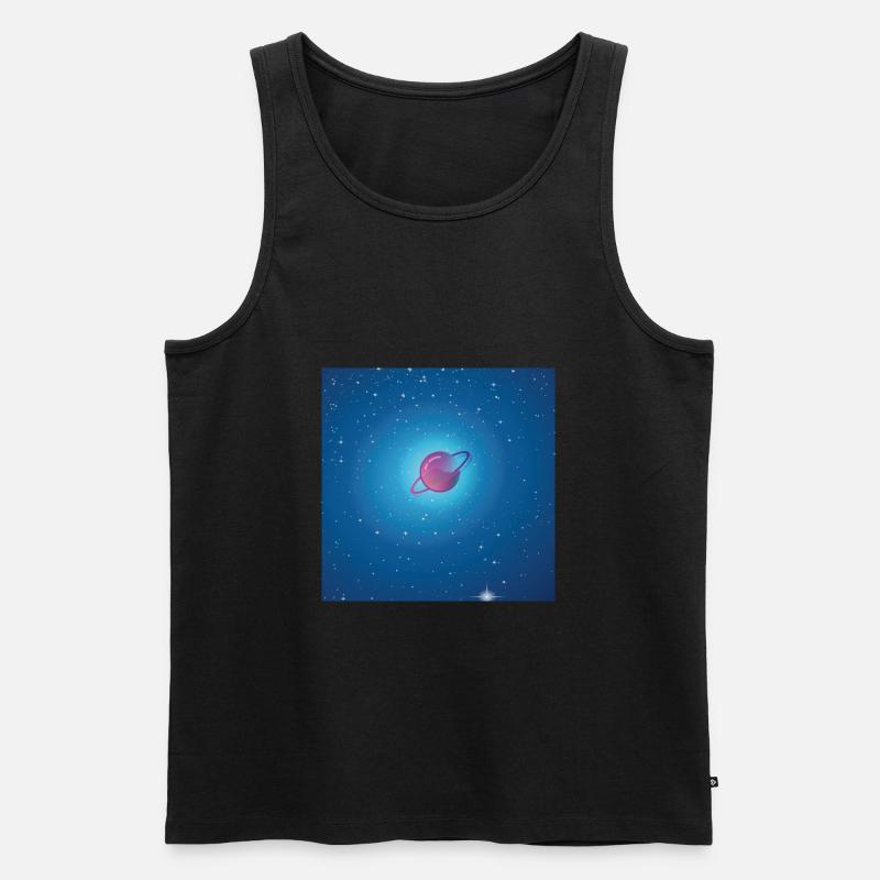 Saturn - Männer Premium Bio Tank Top - Schwarz