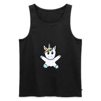 Kawaii Regenbogen einhorn - Männer Premium Bio Tank Top - Schwarz - Vorne - AI Model Male 178 light (178cm)