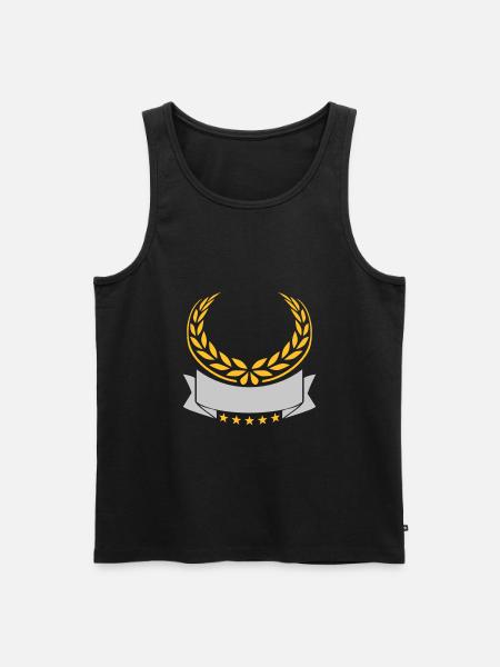 Banner Laurel Wreath Stars Empty - Men's Premium Organic Tank Top - black
