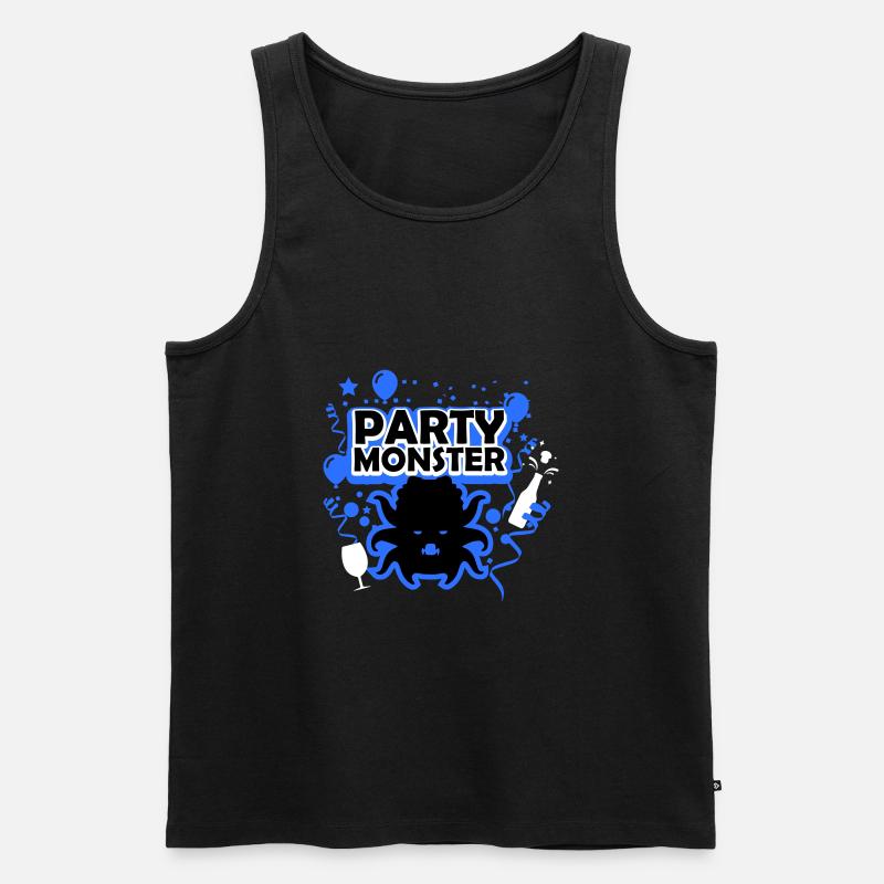 Partymonster blau - Männer Premium Bio Tank Top - Schwarz