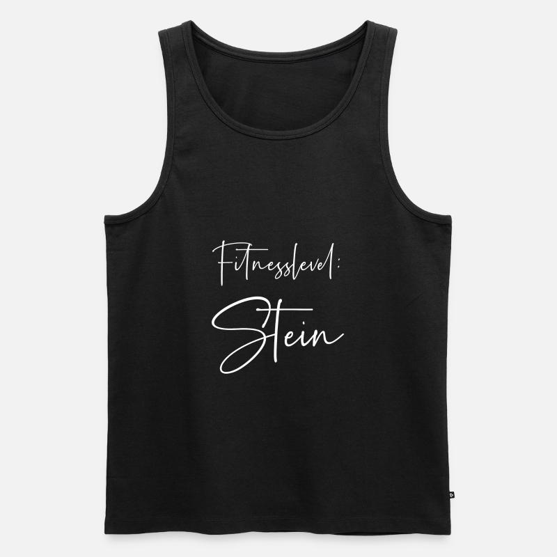 Fitnesslevel Stein - Männer Premium Bio Tank Top - Schwarz