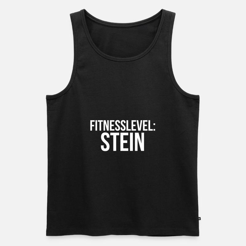 Fitnesslevel Stein - Männer Premium Bio Tank Top - Schwarz