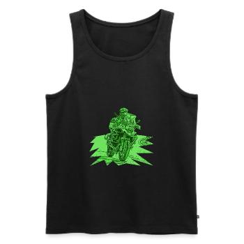 Adventure Bike Kurve grün - Männer Premium Bio Tank Top - Schwarz - Vorne - Michal (187cm)