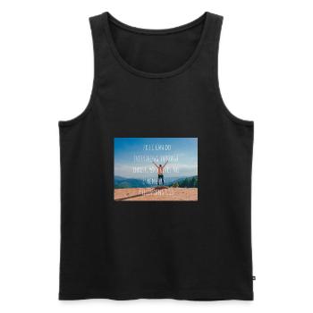 for i can do everything through christ, - Men's Premium Organic Tank Top - black - Front - Michal (187cm)