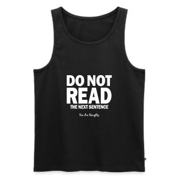 Do not read the next sentence - Men's Premium Organic Tank Top - black - Front - AI Model Male 178 light (178cm)