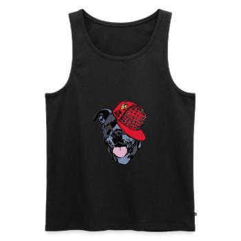 American Staffordshire Terrier Hip Hop Music Capi - Men's Premium Organic Tank Top - black - Front - AI Model Male 178 light (178cm)