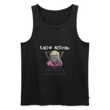 Know Nothing Sokrates Vaporwave - Männer Premium Bio Tank Top - Schwarz - Vorne - AI Model Male 178 light (178cm)