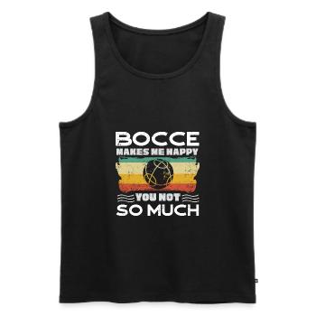 Bocce Ball Player Boules Bocce Makes Me Happy - Men's Premium Organic Tank Top - black - Front - Michal (187cm)