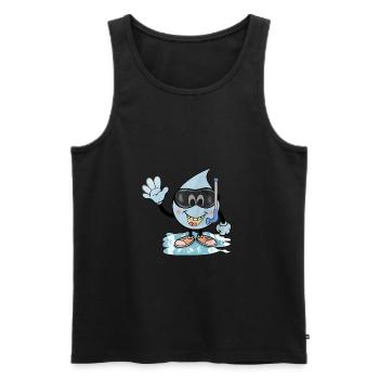 Ce diptyque d’eau aime nager - Débardeur bio Premium Homme - noir - Devant - AI Model Male 178 light (178cm)