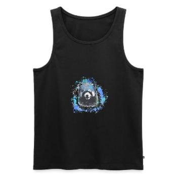Red panda, graffiti, painting, panda bear, bear, blue - Men's Premium Organic Tank Top - black - Front - AI Model Male 178 light (178cm)