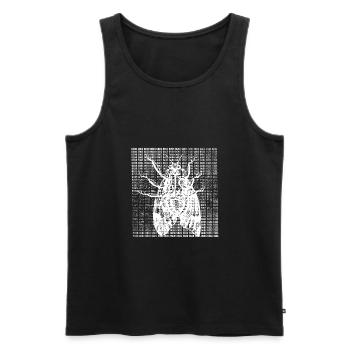 White digital moth - Men's Premium Organic Tank Top - black - Front - AI Model Male 178 light (178cm)