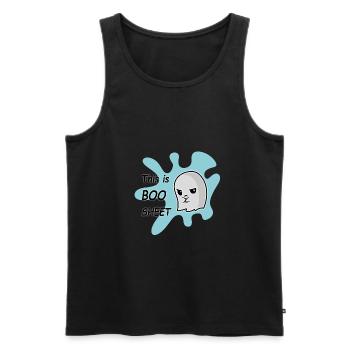 Funny Ghost - Männer Premium Bio Tank Top - Schwarz - Vorne - Michal (187cm)