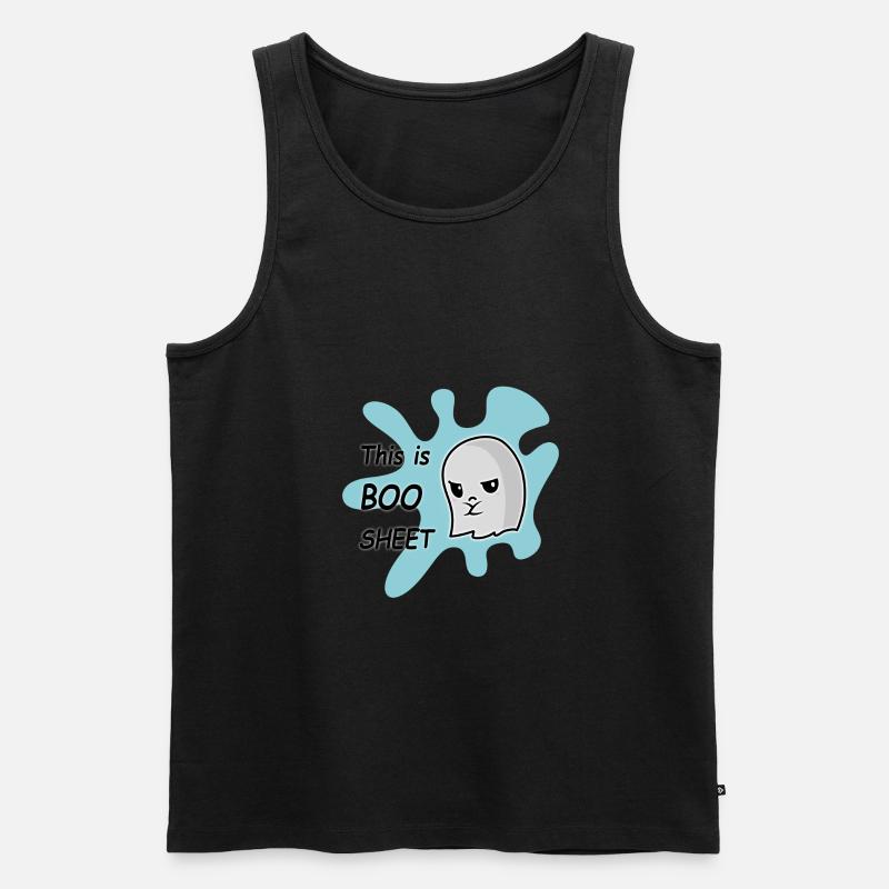 Funny Ghost - Männer Premium Bio Tank Top - Schwarz